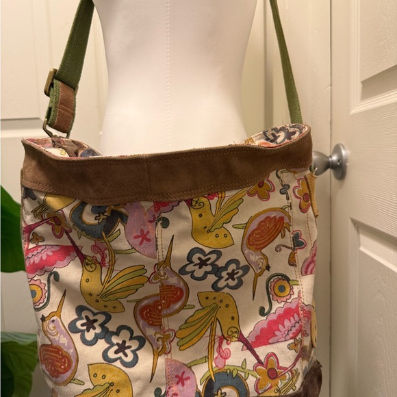 Lucky Brand Brown and Green Tote Bag with Classic Trim Crossbody Bag - Picture 3 of 13